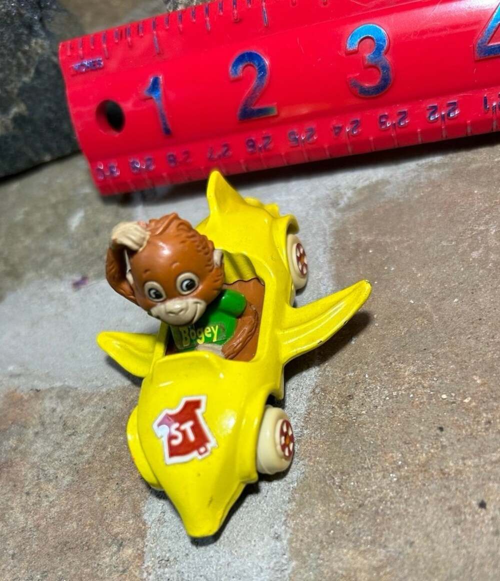 Ertl Shirt Tales Bogey Monkey Banana Die Cast Car Toy 1981 Hallmark 3"